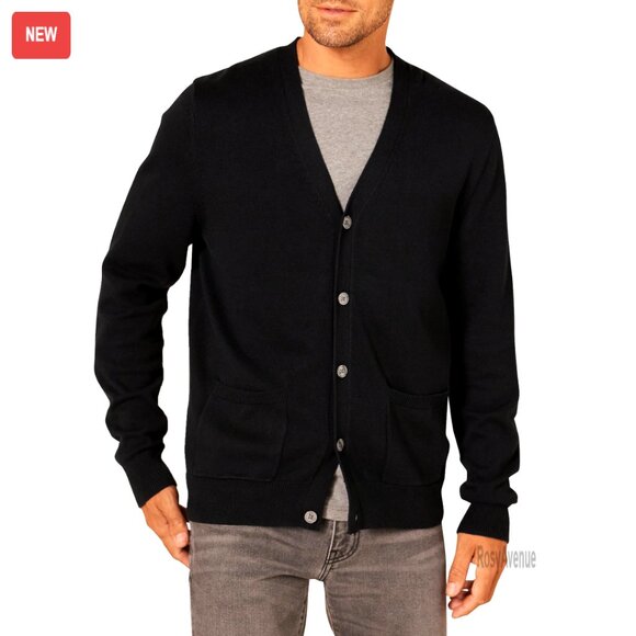 Men's Cotton Cardigan Sweater Regular Fit V-Neck Button Front